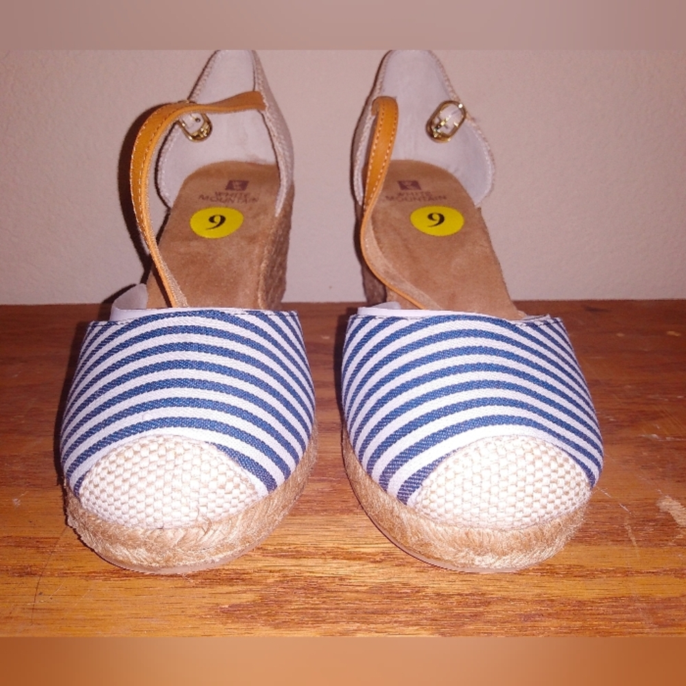 White Mountain Woman's Mamba Espadrille Wedge Sandals.